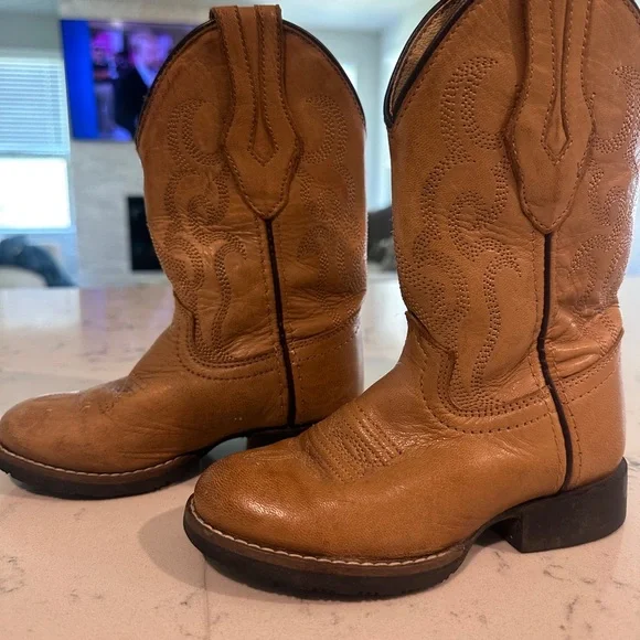 Brown Leather Cowboy Boots - Picture 3 of 4